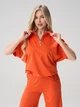Костюм в стиле casual трикотажный свободного кроя оверсайз в пижамном стиле домашний молодежный ISSA PLUS 15585 3XL оранжевый (issa2007682796489) - изображение 4