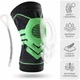 Бандаж на коленный сустав BD AB006U. XL/42-44см. Полужесткий. Ребра жесткости. Кольцо-Фиксатор. Черно-Зеленый. Бандаж колена. Ортез колена. Наколенник ортопедический - изображение 1