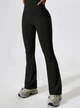 Спортивные женские леггинсы-клеш Flare с бразильским пуш-ап эффектом Bell Bottoms Leggings Premium для фитнеса и йоги M Черные (Flare94NeroBlackM) - изображение 3