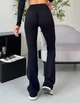 Спортивные женские леггинсы-клеш Flare с бразильским пуш-ап эффектом Bell Bottoms Leggings Premium для фитнеса и йоги M Черные (Flare94NeroBlackM) - изображение 7