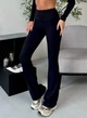 Спортивні жіночі легінси-кльош Flare з бразильським пуш-ап ефектом Bell Bottoms Leggings Premium для фітнесу та йоги L Чорні (Flare94NeroBlackL) - зображення 10