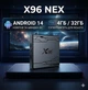 Медіаплеєр X96 NEX 4 Гб 32 Гб Android 14 Смарт-ТВ Приставка Amlogic S905Y5 для телебачення, ігор, фільмів та YouTube з голосовим пультом - зображення 1