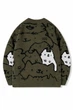 Темно-зелений светр з принтом котиків у стилі Ripndip S - зображення 2