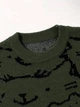Темно-зелений светр з принтом котиків у стилі Ripndip S - зображення 3