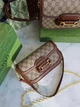 Сумка женская Gucci Horsebit 1955 коричневая Гуччи mini size (002) - изображение 2