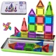 Різнокольорові Магнітні Міні-Блоки Magnetic Blocks Tiles 40 деталей 3D Магнітний Конструктор Дитячий для Хлопчиків та Дівчаток Розвиваючий Ігровий Набір для Подорожей у Металевому Боксі - изображение 2
