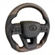 Анатомический руль для Toyota Land Cruiser 100, Prado 120. Коричневое дерево. Черный логотип. - изображение 2