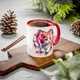 Керамическая чашка с принтом "Котенок" Красный - изображение 5