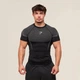 Футболка спортивна чоловіча "Gymshark" компресійна для тренувань чорна з білим L - изображение 1