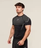 Футболка спортивна чоловіча "Gymshark" компресійна для тренувань чорна з білим L - изображение 3