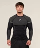 Лонгслів спортивний чоловічий "Gymshark" футболка стрейчова з довгим рукавом чорна з білим 2XL - изображение 1