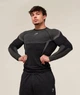 Лонгслів спортивний чоловічий "Gymshark" футболка стрейчова з довгим рукавом чорна з білим 2XL - изображение 3