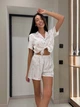 Жіночий домашній костюм з принтом (шорти+сорочка) Uaclothes 46-48 Молочний (like37300-177321350) - зображення 4