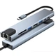 8 в 1 USB-C хаб адаптер Type-C 4K 30Hz конвертер Ethernet USB 3.0 USB C док-станція розгалужувач для ноутбука для Macbook Hub (UUSB3.0_to_HDTV) - зображення 2