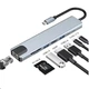 8 в 1 USB-C хаб адаптер Type-C 4K 30Hz конвертер Ethernet USB 3.0 USB C док-станція розгалужувач для ноутбука для Macbook Hub (UUSB3.0_to_HDTV) - зображення 3