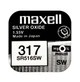 Батарейка для годинника срібно-цинкова Maxell 317, V317, SR516SW 1,55V (57) - зображення 2
