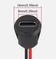 Врізний роз'єм USB Type C чорний круглий 2-контактний з проводами гніздо мама - зображення 2