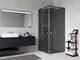 Кутова душова кабіна Diane 100 х 80 х 200 см розсувна Графіт скляна розсувні двері в душ без піддону душовий уголок скляні двері в душовий бокс скло в душ - зображення 9