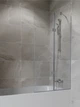 Шторка для ванной Fran 50+50 x 140 см прозрачная 8 мм стеклянная перегородка с дверью откывающаяся стекло в ванну - изображение 1