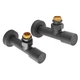 Комплект кранов для полотенцесушителя угловой Koer KR.SET.535 BLACK - M1/2''xM1/2'' удлиненный (KR5844) - изображение 5