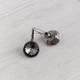 Серьги Hand Made винтажные с кристаллами Swarovski серебристо-черного оттенка Silver Night - изображение 3