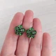 Серьги Hand Made винтажные с кристаллами Swarovski зеленого оттенка Fern Green - изображение 2