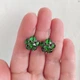 Серьги Hand Made винтажные с кристаллами Swarovski зеленого оттенка Fern Green - изображение 3