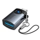 Перехідник Type-C to USB 3.0 HOCO UA46C Victory з LED-індикатором (OTG, 5 Гбіт/с). Grey - зображення 1
