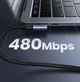 Кабель Type-C на Type-C Г-образный UGREEN US334 Right Angle Cable Aluminium Shell (2m, 100W, 5A). Gray - изображение 6