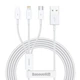 Кабель Baseus Superior Series Fast Charging USB-A to USB-C/Lightning/Micro-USB 1.5m White (CAMLTYS-02) - изображение 1