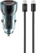 Автомобільний зарядний пристрій XO CC60 Smart Transparent 60W/USB-A (30W) + Type-C (30W) + Type-C Data Cable (XO-CC60+C) - зображення 1