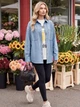 Женская джинсовая рубашка Shift Oversize голубая 42-44 (S/M) - изображение 3