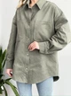 Женская джинсовая рубашка Shift Oversize зеленая хаки (фисташковая) 46-48 (L/XL) - изображение 6