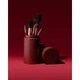Набір пензлів для макіяжу в тубусі бордовий Inglot - изображение 1