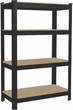 Стеллаж 4 полки металлический складной для гаража 150×70×30 см 150 кг GWI0582 для мастерской кладовой полка трансформер для инструментов коробок бытовых вещей разборный органайзер универсальный для хранения тяжелых предметов прочная полка - изображение 4