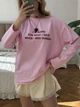 Лонгслів Жіночий Оверсайз Рожевий Однотонний З Принтом Oversize I Am Sorry Oversize (385446) - зображення 4