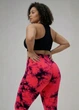 Жіночі лосини батал plus size пушап великих розмірів Push-up плюс сайз з високою посадкою Мармурові тай-дай червоні 5XL (L7037141) - зображення 6