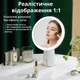 Настільне дзеркало для макіяжу з LED підсвіткою, сенсорним керуванням та акумулятором 2000 мАг, діаметр 19 см, біле - зображення 2