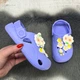 Кроксы детские ЭВА для девочки Dago Style темно-голубые (волошка) с цветами 36р (23 см) 7172 - изображение 4
