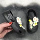 Крокси дитячі ЕВА для дівчинки Dago Style чорні з квітами 36р (23 см) 7172 - зображення 4