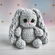 Вязаная плюшевая игрушка Зайчик кролик ручной работы 14 см - изображение 3