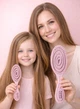 Набор Расчесок Ponette Natural из двух расчесок с гибкими эко зубчиками для легкого распутывания волос Розовая Мама + Дочка - изображение 9
