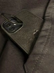 Чохол Pugach TPU (camera stand/Magsafe)+натуральна шкіра (козлик) iPhone 13/14 чорний - зображення 2