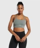 Спортивный топ для фитнеса женский Gymshark 194782 S Хаки (2200005144336) - изображение 1