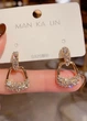 Серьги женские трапеции со стразами Fashion Jewelry Золотистые 21382 - изображение 3