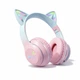 Беспроводные наушники Onvex BT612I с кошачьими ушками, RGB-подсветкой, Bluetooth 5.3, FM-радио, MicroSD, AUX, складные Pink - изображение 4
