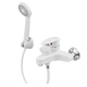 Смеситель для ванны Plamix CEZAR-009 EURO SET White, со шлангом, лейкой и кронштейном (PM0692) - изображение 1