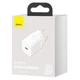 Мережевий зарядний пристрій Baseus Super Si Quick Charger 1C 25W EU білий CCSP020102 - изображение 2