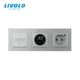 Умный проходной сенсорный диммер LIVOLO с терморегулятором и розеткой USB Type-C 18 Вт, серый, стекло - изображение 2