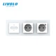 Розумний прохідний сенсорний димер LIVOLO з розеткою та розеткою з USB Type-C 18Вт, білий, скло, заземлення - зображення 2